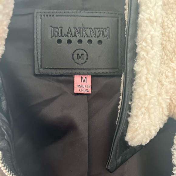 Blank NYC Girls Kids Faux Leather Shearling Jacket Size M - Picture 10 of 11